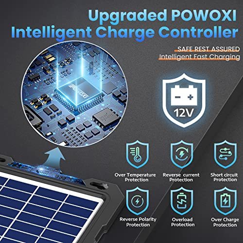 Upgraded 7.5W-Solar-Battery-Trickle-Charger-Maintainer-12V Portable Waterproof Solar Panel Trickle Charging Kit