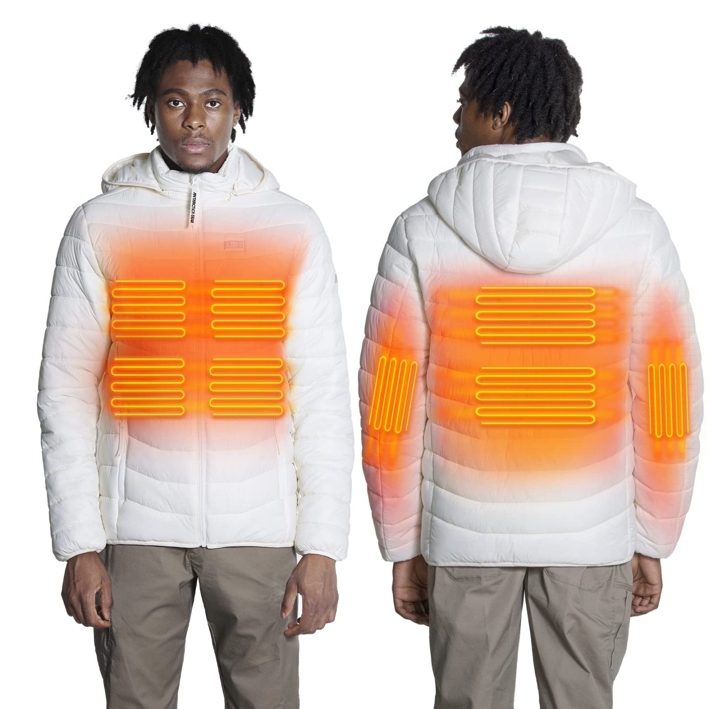 ANTARCTICA GEAR Heated Jacket, Lightweight Heating Jackets with 12V/5A Power Bank, 6 Areas Winter Coat for Men and Women
