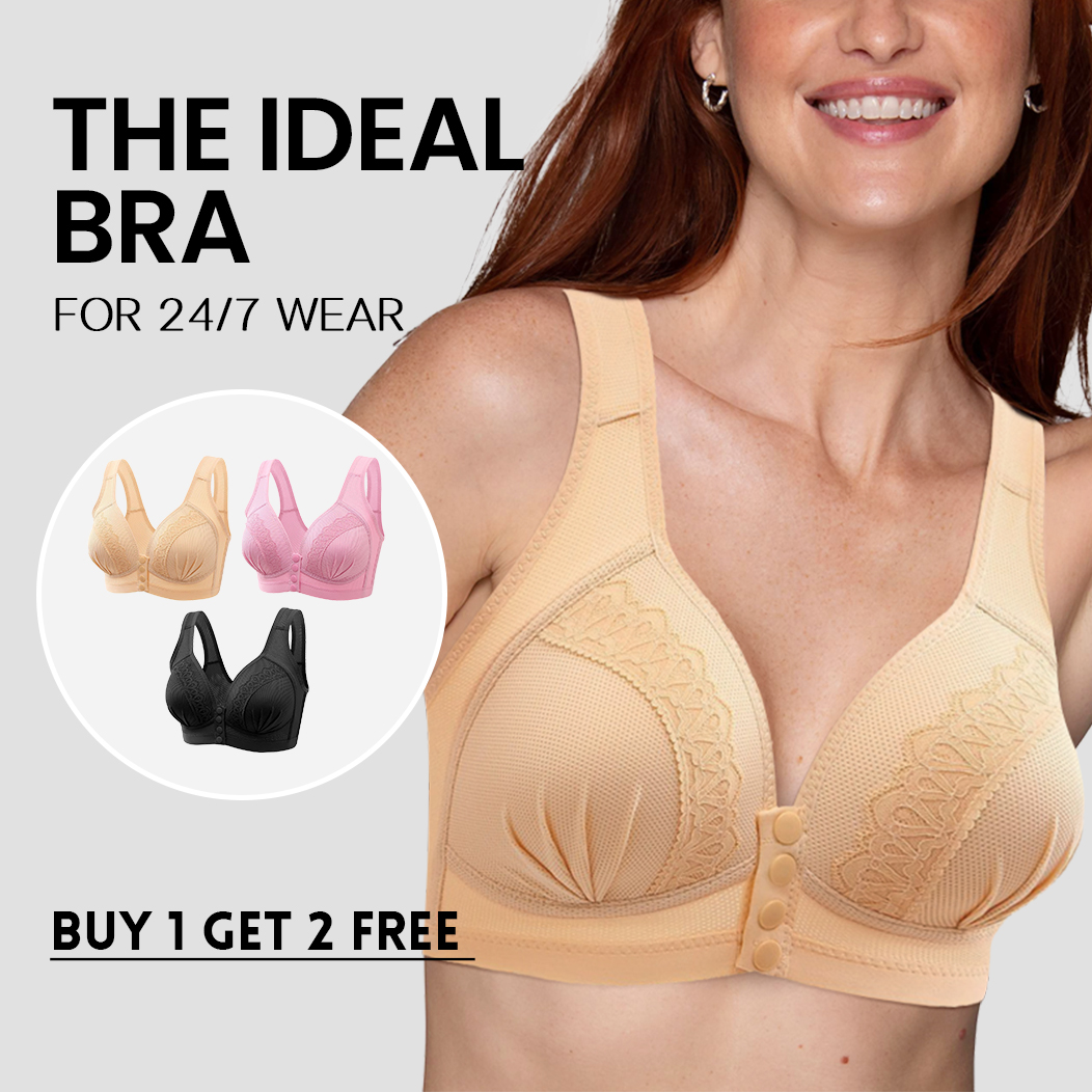 Front hooks, stretch-lace, super-lift, and posture correction – ALL IN ONE  BRA!