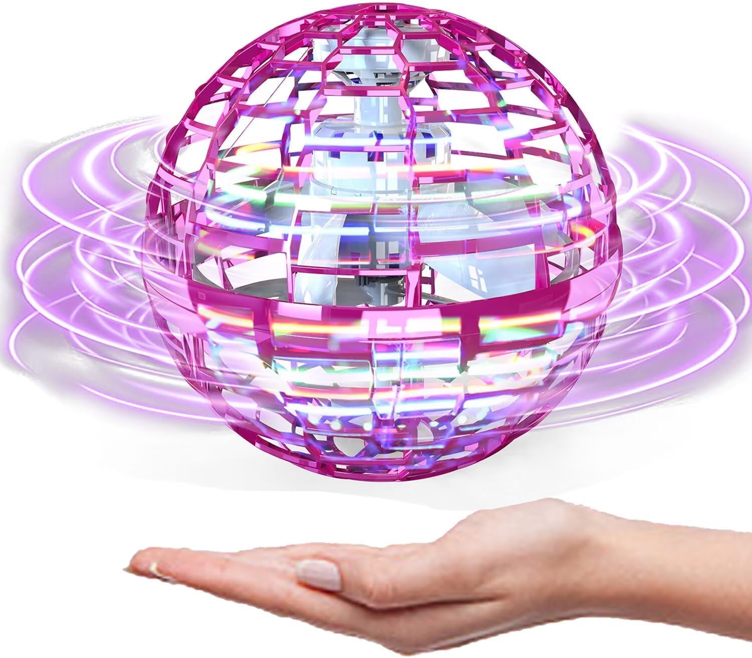 Flying Orb Ball Toys,Hand Operated Drones for Kids,Cool Gadgets Light Up Cosmic Globe Spinning Glow in The Dark,Christmas Birthday Gift Ideas Toys for Teen Girls Age 6 7 8 9 10+