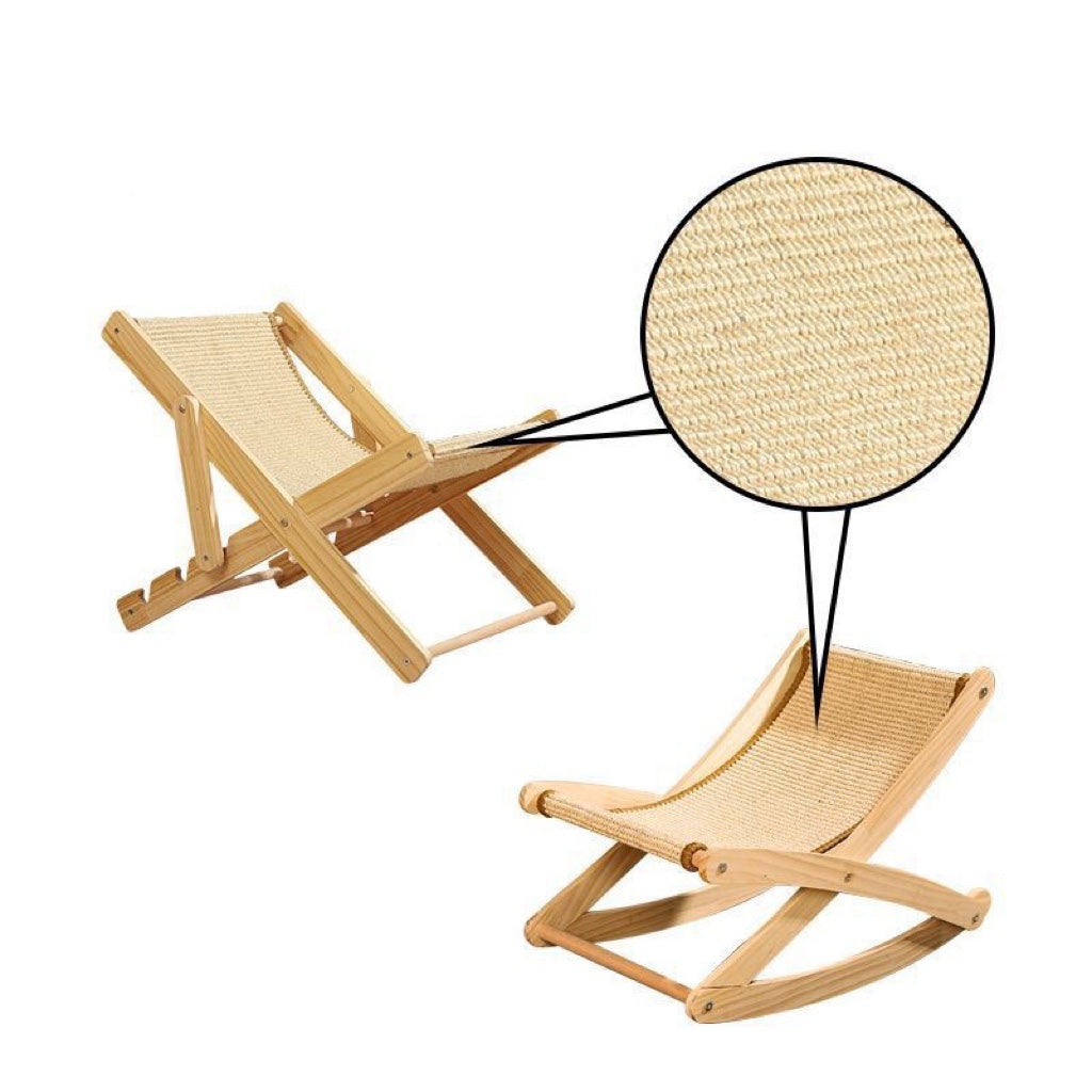 Foldable Sisal Cat Chair - Space-Saving Scratching Lounge for Small Apartments | Natural Fiber Cat Furniture with Reversible Design