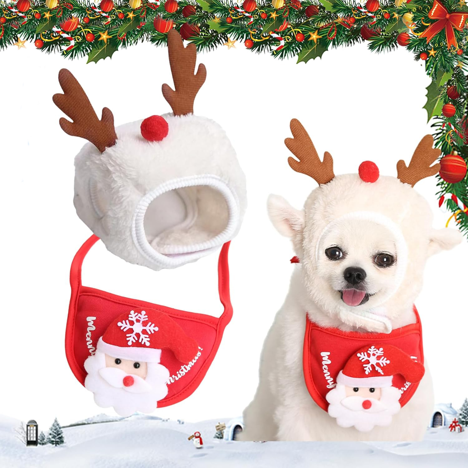 Adorable Christmas Tree Pom-Pom Hat - For DOG & CAT 