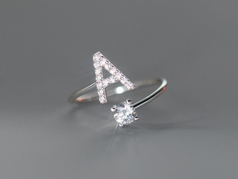 LoveLetters Adjustable Initial Rings – A to Z Personalized Gift