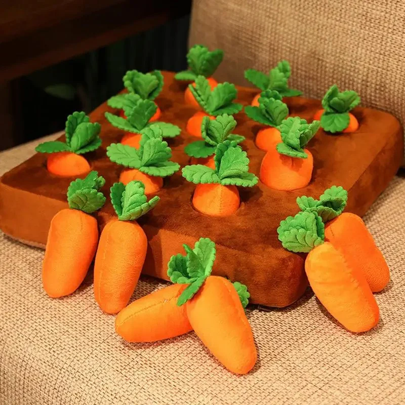 Dachshund Carrot Puzzle Toy – Interactive Hide Seek Snuffle Game