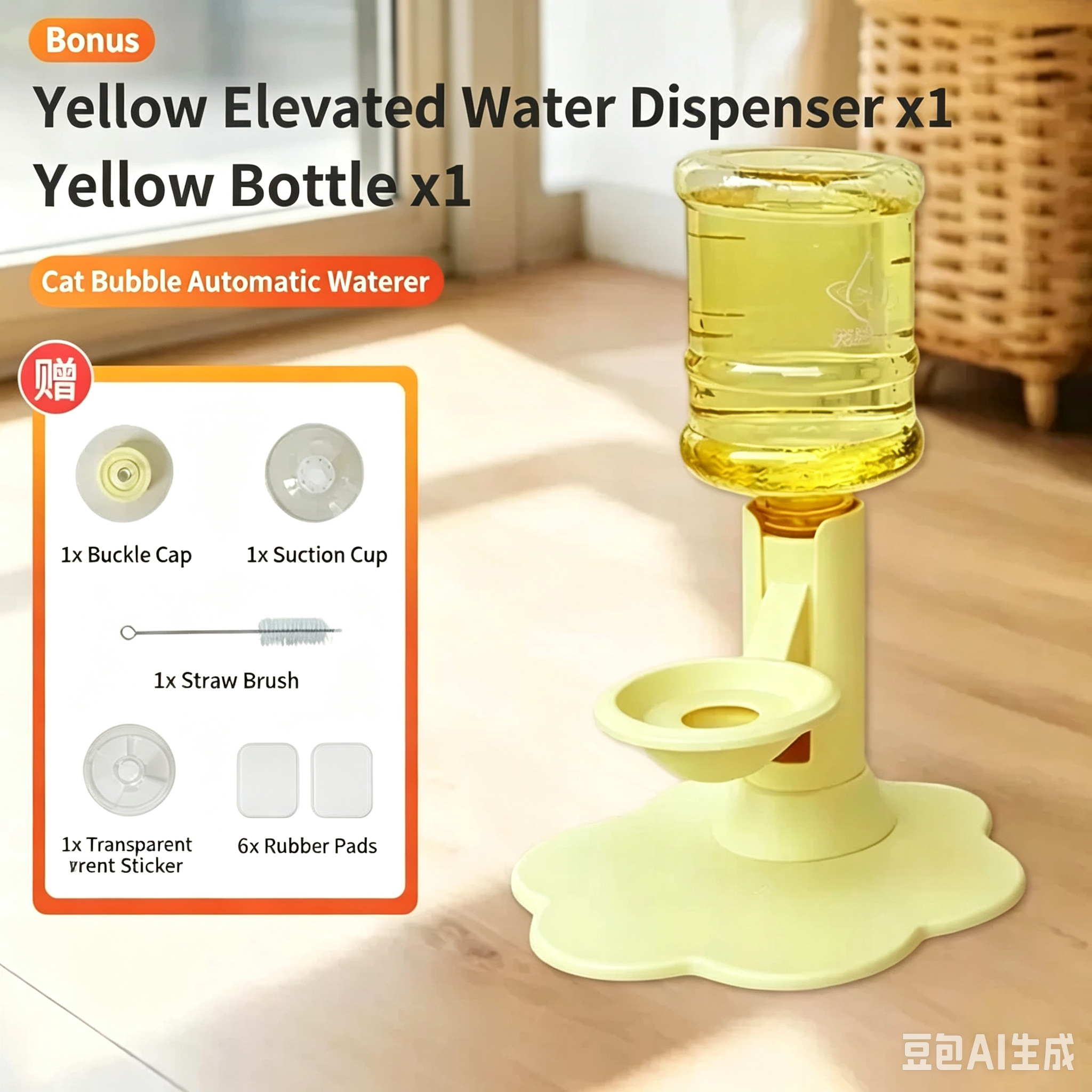 Gravity Cat Water Dispenser Stand - Spill-Proof