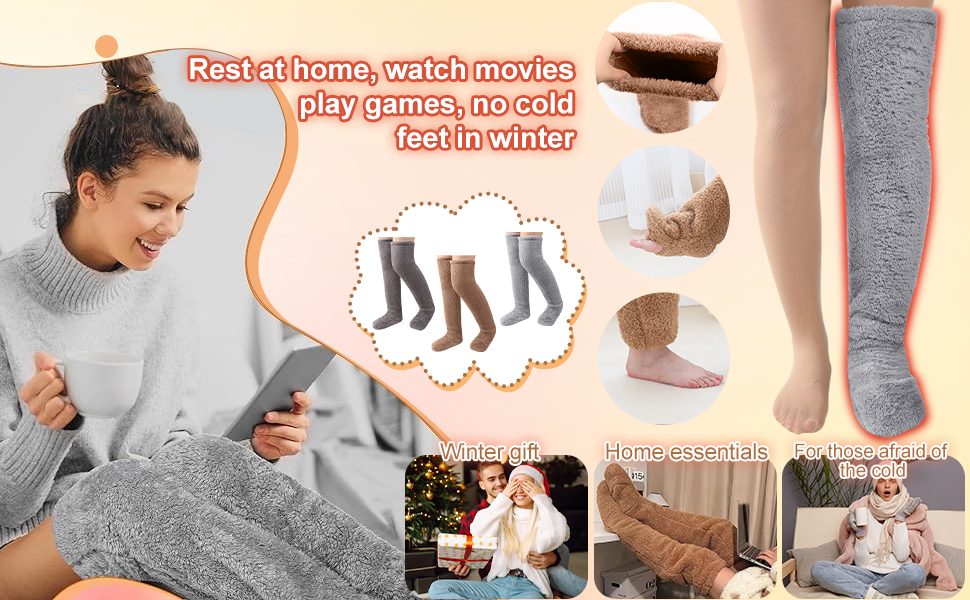 毛绒保暖长袜