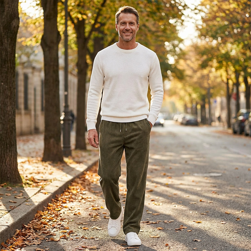 Men’s Casual Straight-Leg Drawstring Pants