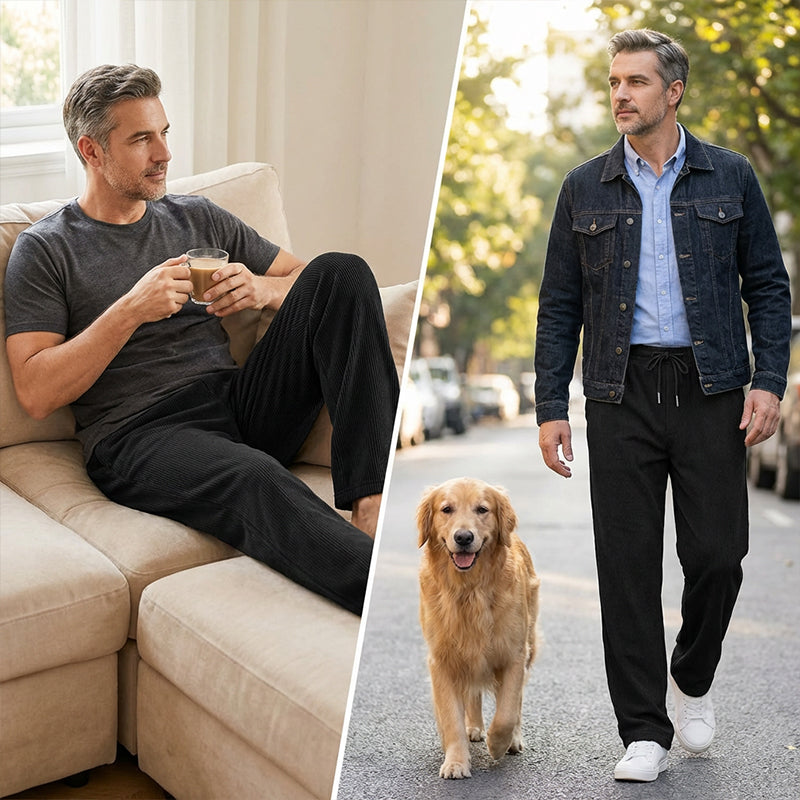 Men’s Casual Straight-Leg Drawstring Pants