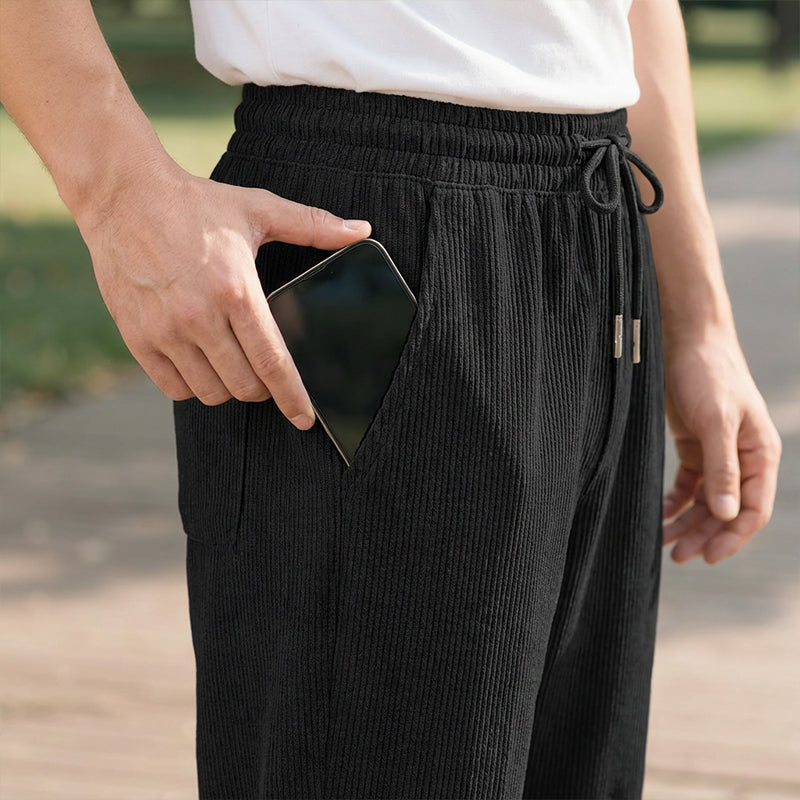 Men’s Casual Straight-Leg Drawstring Pants