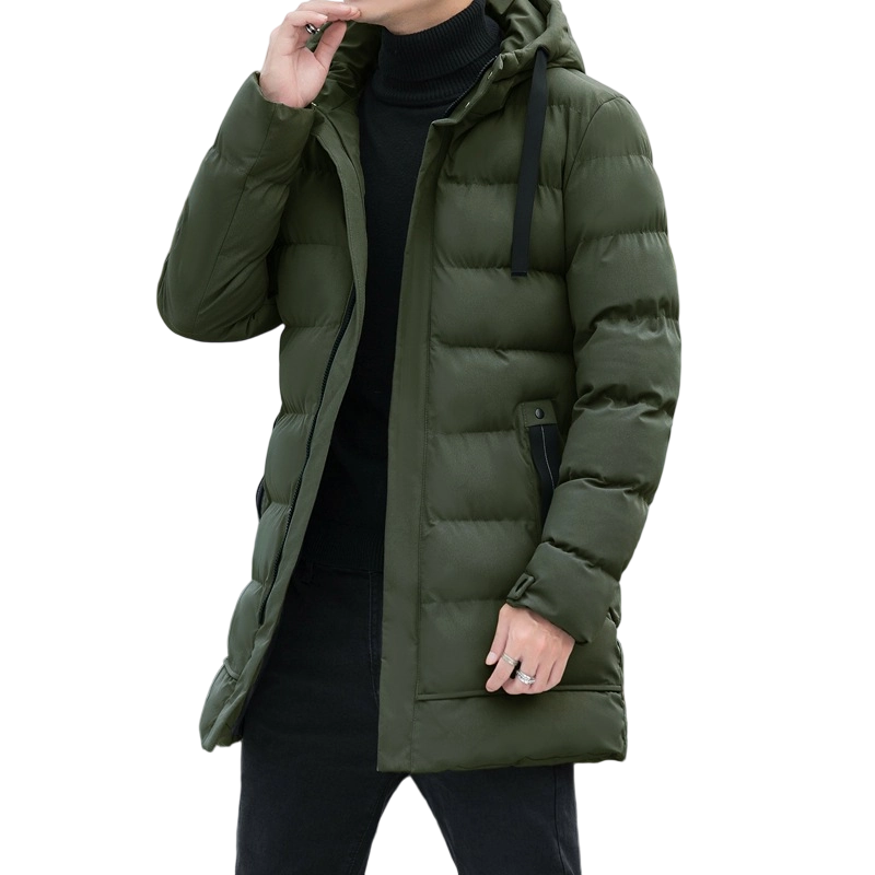 Men's Mid-Length Hooded Puffer Jacket