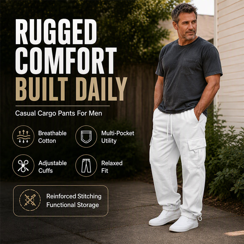 Men's Casual Drawstring Cargo Pants