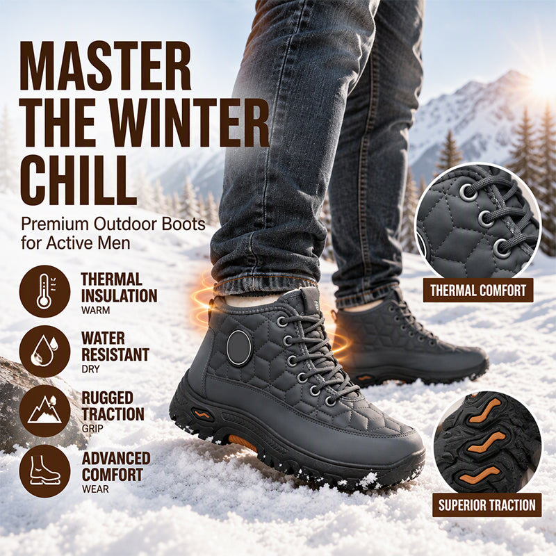 Men's Warm Plush-Lined Snow Boots