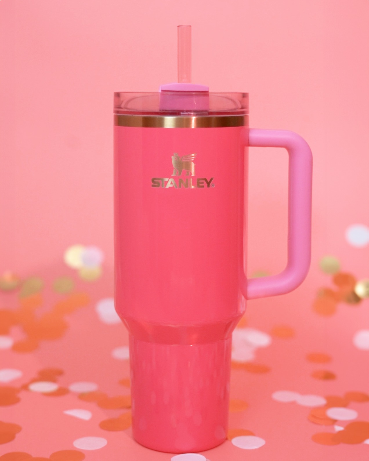 Straw Cover For Stanley Cup - Stylish Stanley Tumbler - Pink Barbie Citron  Dye Tie