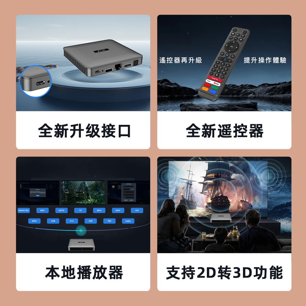 小云电视机顶盒 9P 4+64G 8K+HDR 海量资源 多国字幕 永久免费 Svicloud 9P 电视盒子