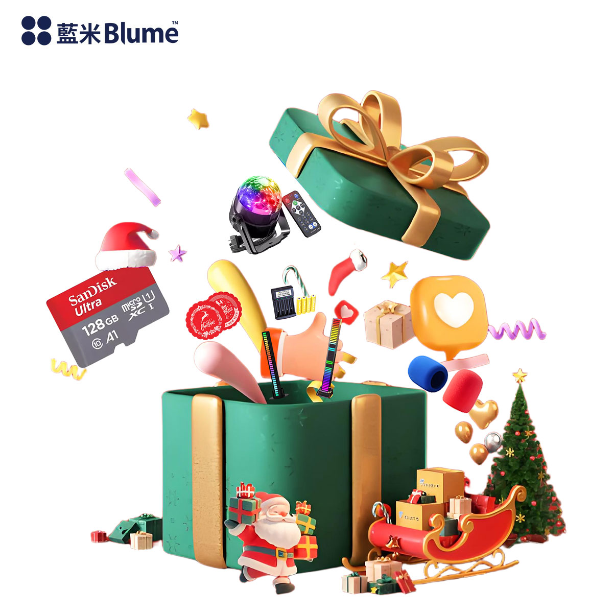 圣诞限量盲盒｜随机赠送价值$69.99 的2–3 件节日好礼（氛围灯/拾音灯/电池套装等）-Blume, image size:1200x1200