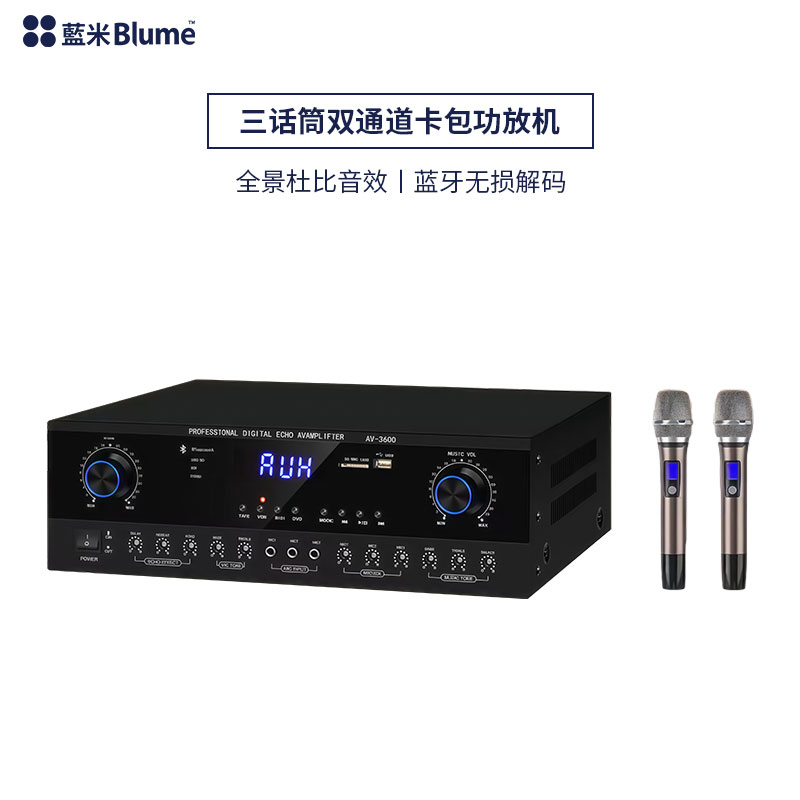 Blume 家用大功率專業功放機｜雙通道卡包功放 · 家庭KTV/藍牙/USB/SD多輸入