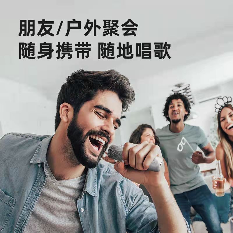 户外家用双人合唱K歌音响无线蓝牙双麦克风话筒音箱一体机
