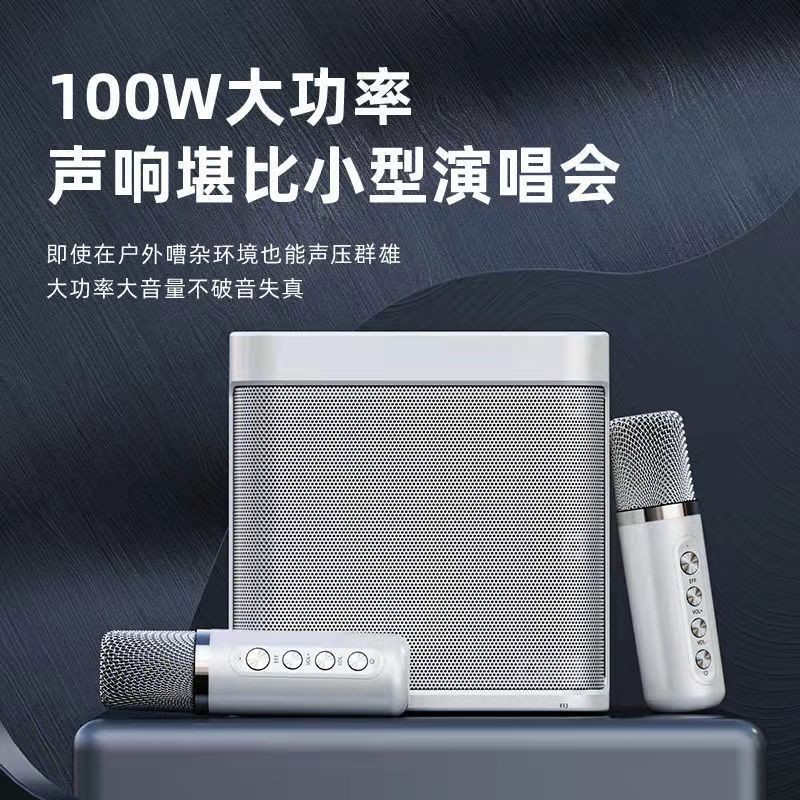 户外家用双人合唱K歌音响无线蓝牙双麦克风话筒音箱一体机