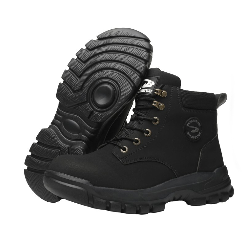 High-Top Leather Classic Work Boots Waterproof Steel Toe Safety