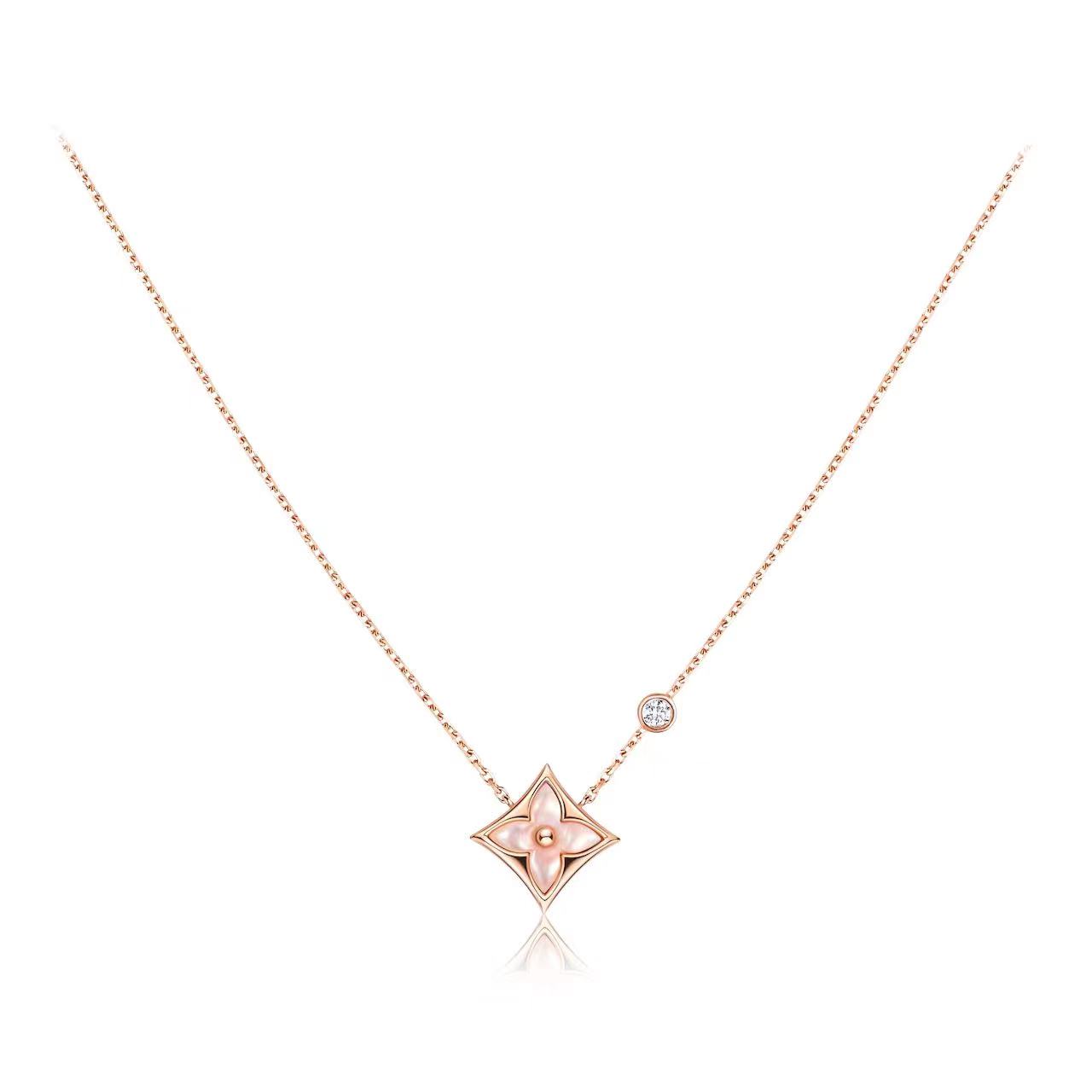 Color Blossom BB Star Pendant, Pink gold, Pink Mother-of-Pearl and diamond Q93612