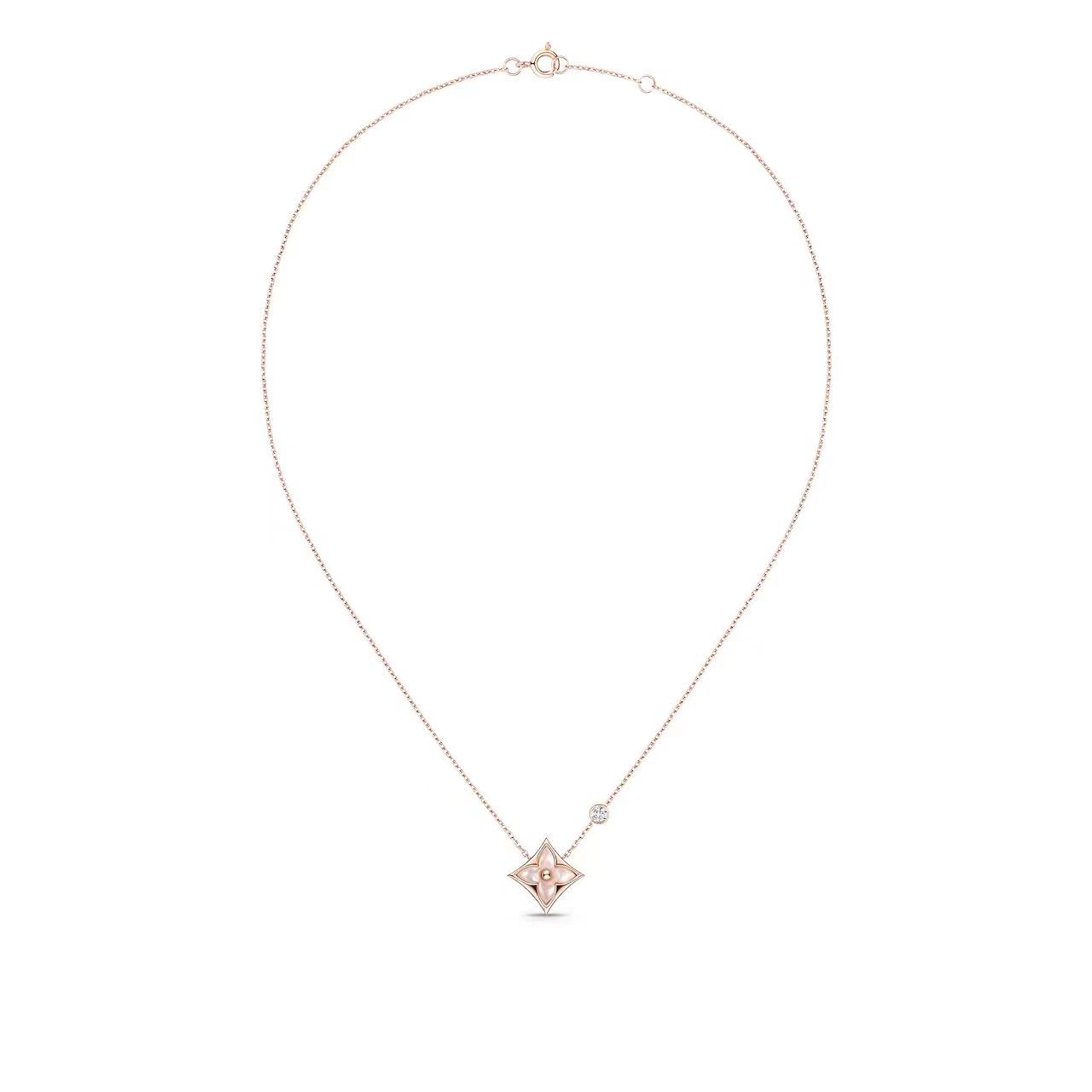 Color Blossom BB Star Pendant, Pink gold, Pink Mother-of-Pearl and diamond Q93612