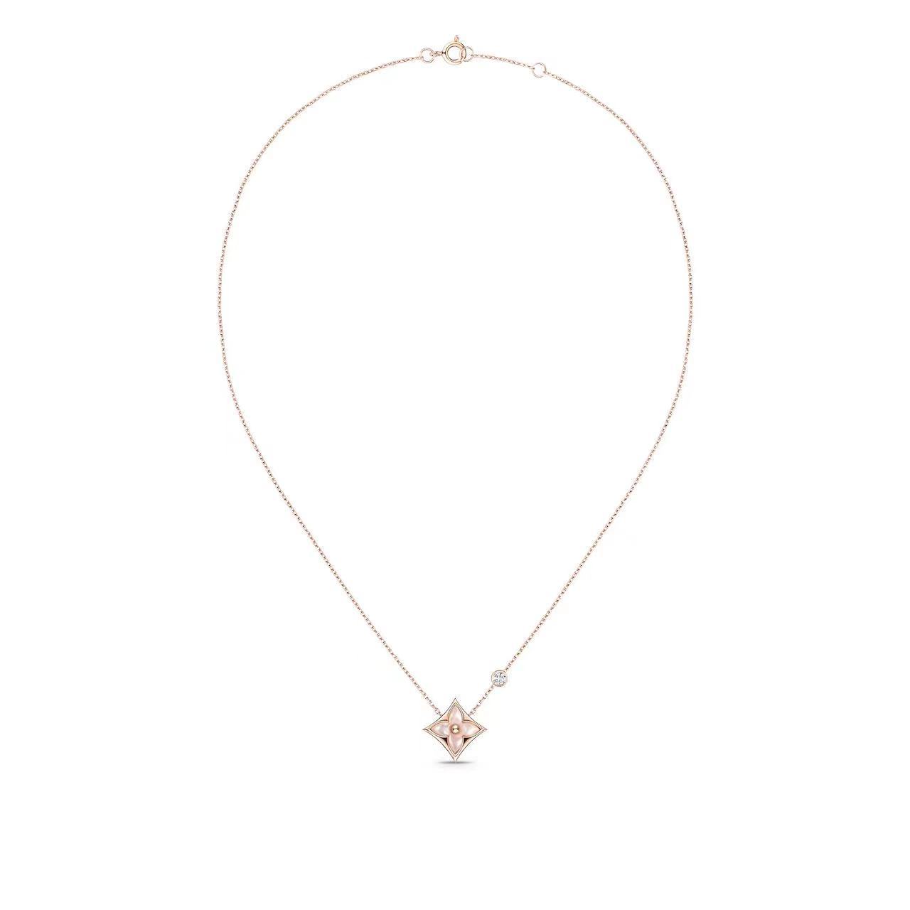 Color Blossom BB Star Pendant, Pink gold, Pink Mother-of-Pearl and diamond Q93612