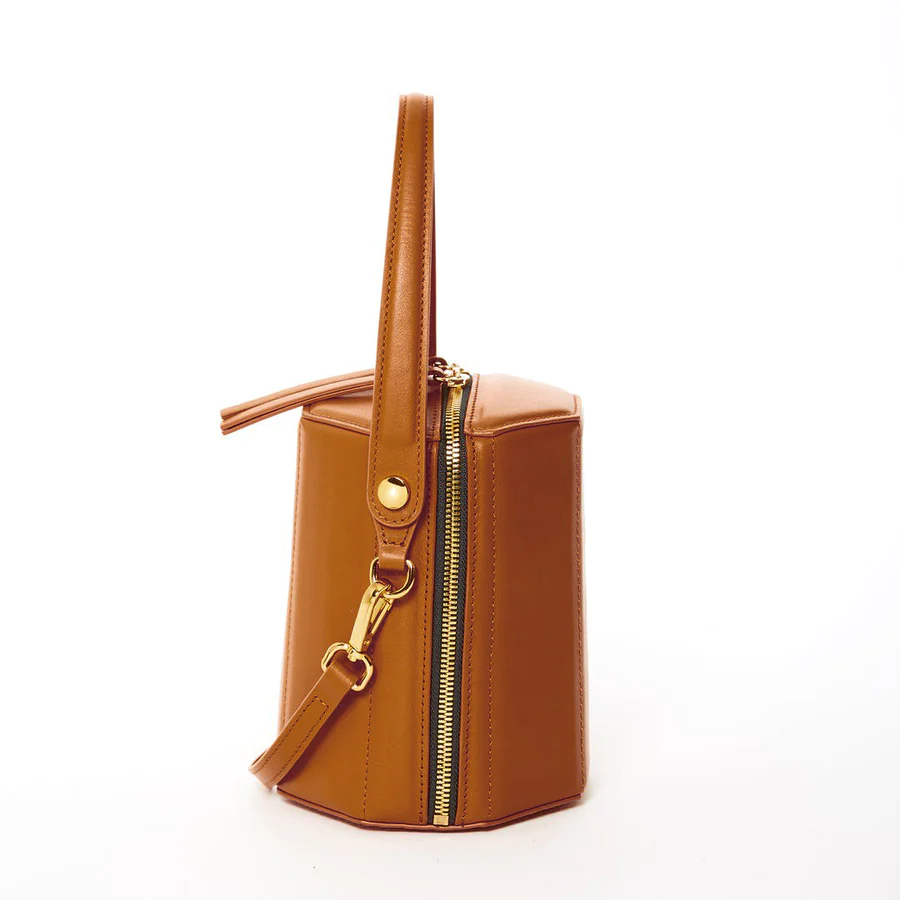 Brown Leather Bucket Bag