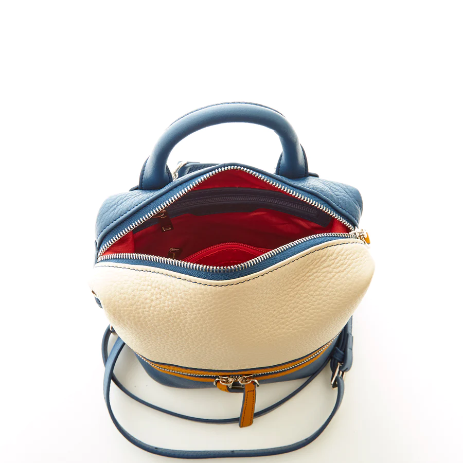 Small Off White Leather Backpack