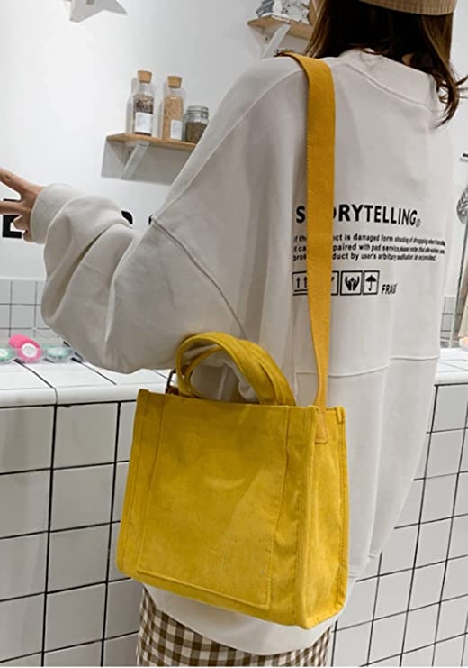 Vintage Casual Corduroy Bags Crossbody Bag Purse for Women Travel Shoulder Bags Handbags Eco Bag