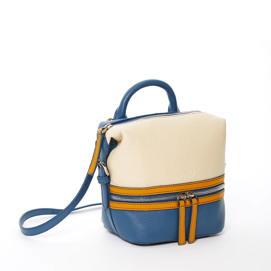 Small Off White Leather Backpack