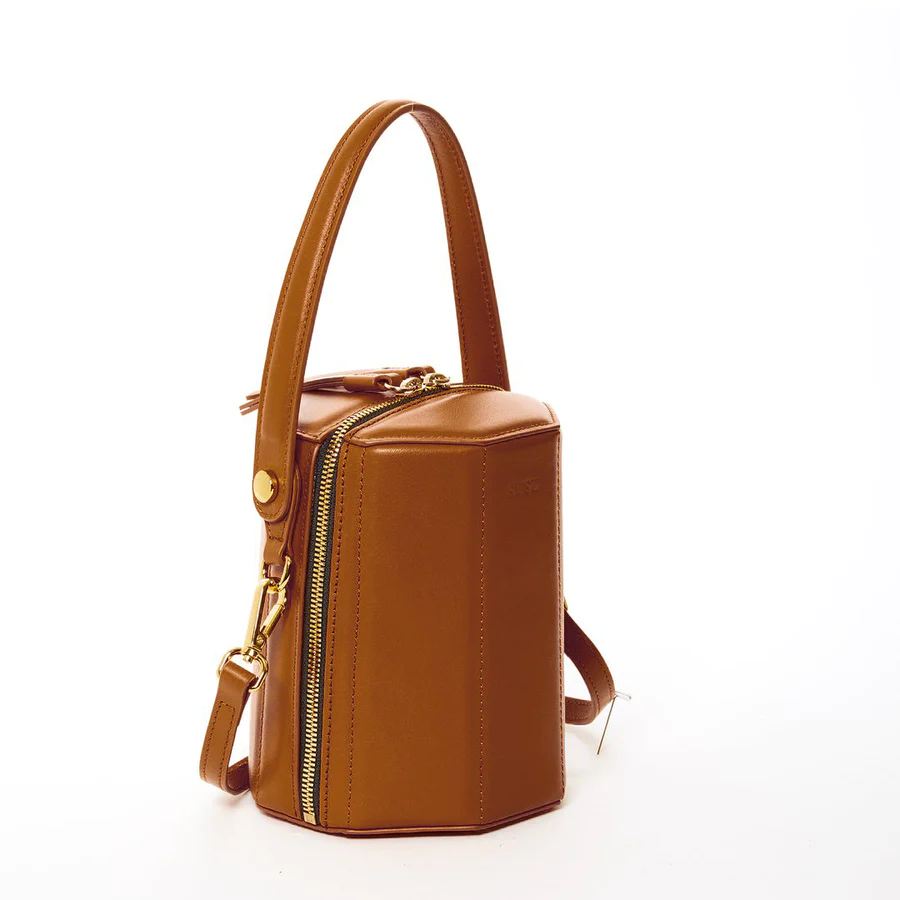 Brown Leather Bucket Bag