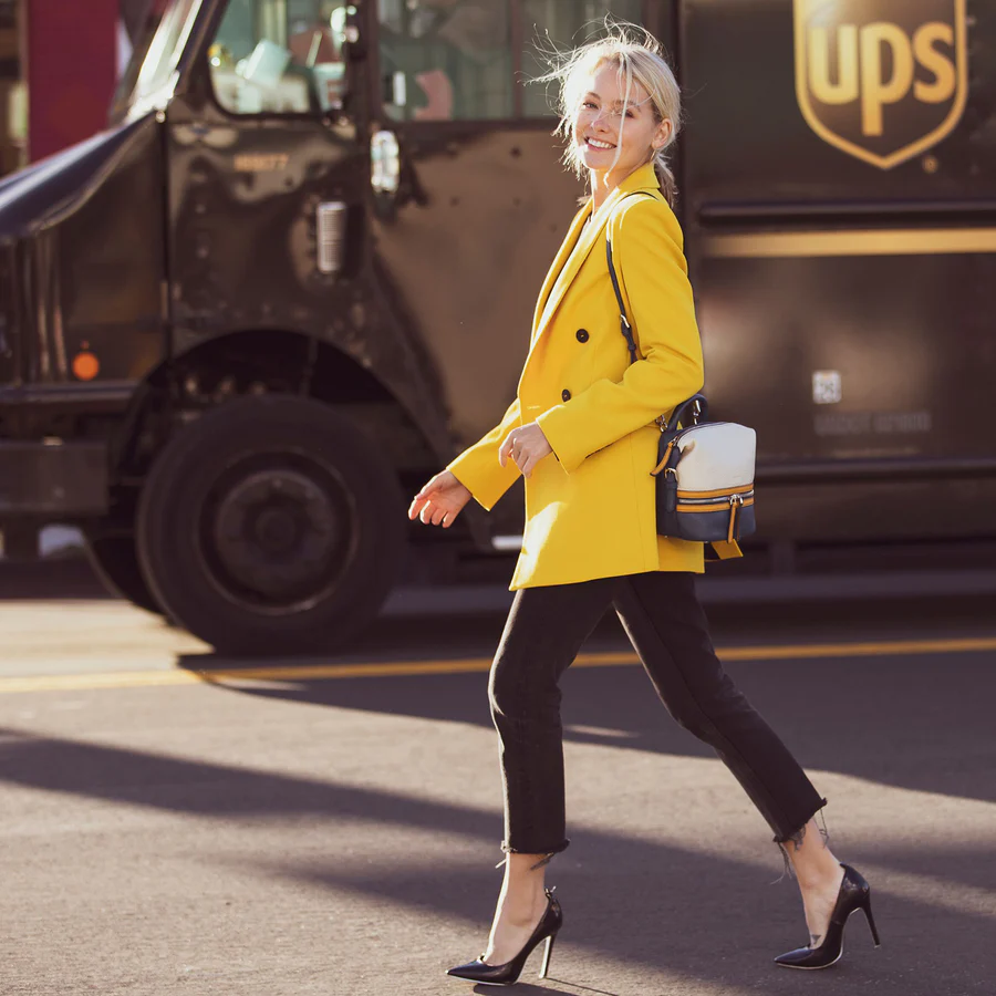 Small Off White Leather Backpack