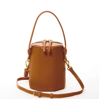 Brown Leather Bucket Bag