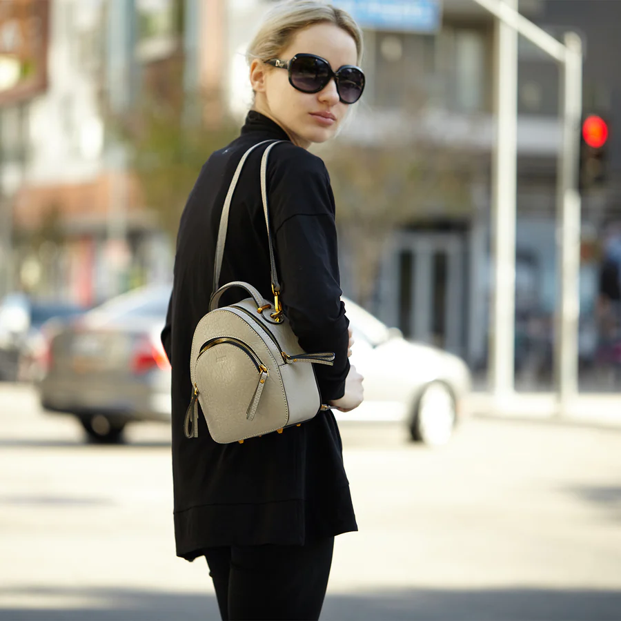 Gray Convertible Backpack Purse