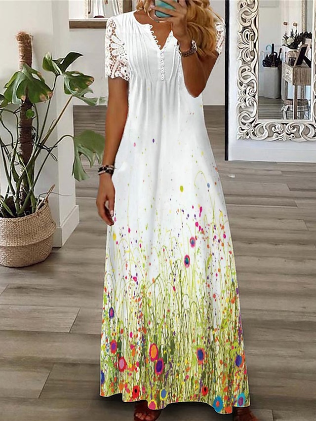 Women's Long Dress Maxi Dress A Line Dress Print Dress Floral Fashion