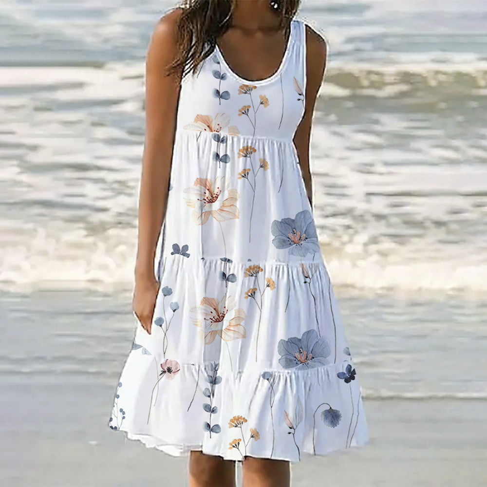 Casual Sleeveless Print Mini Dress