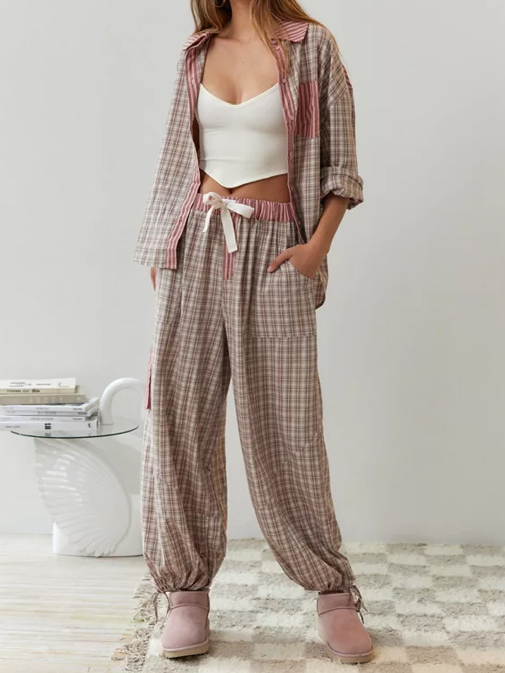 Pink loose pajama set