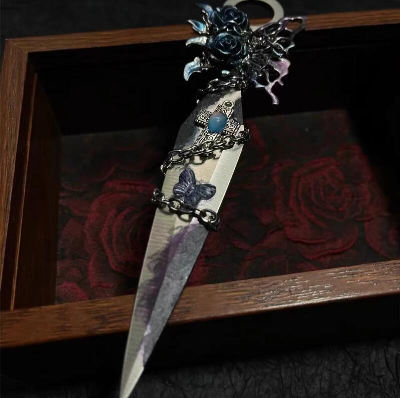 Handmade Metal Alloy Sorrow Chain Kunai Unboxing Knife