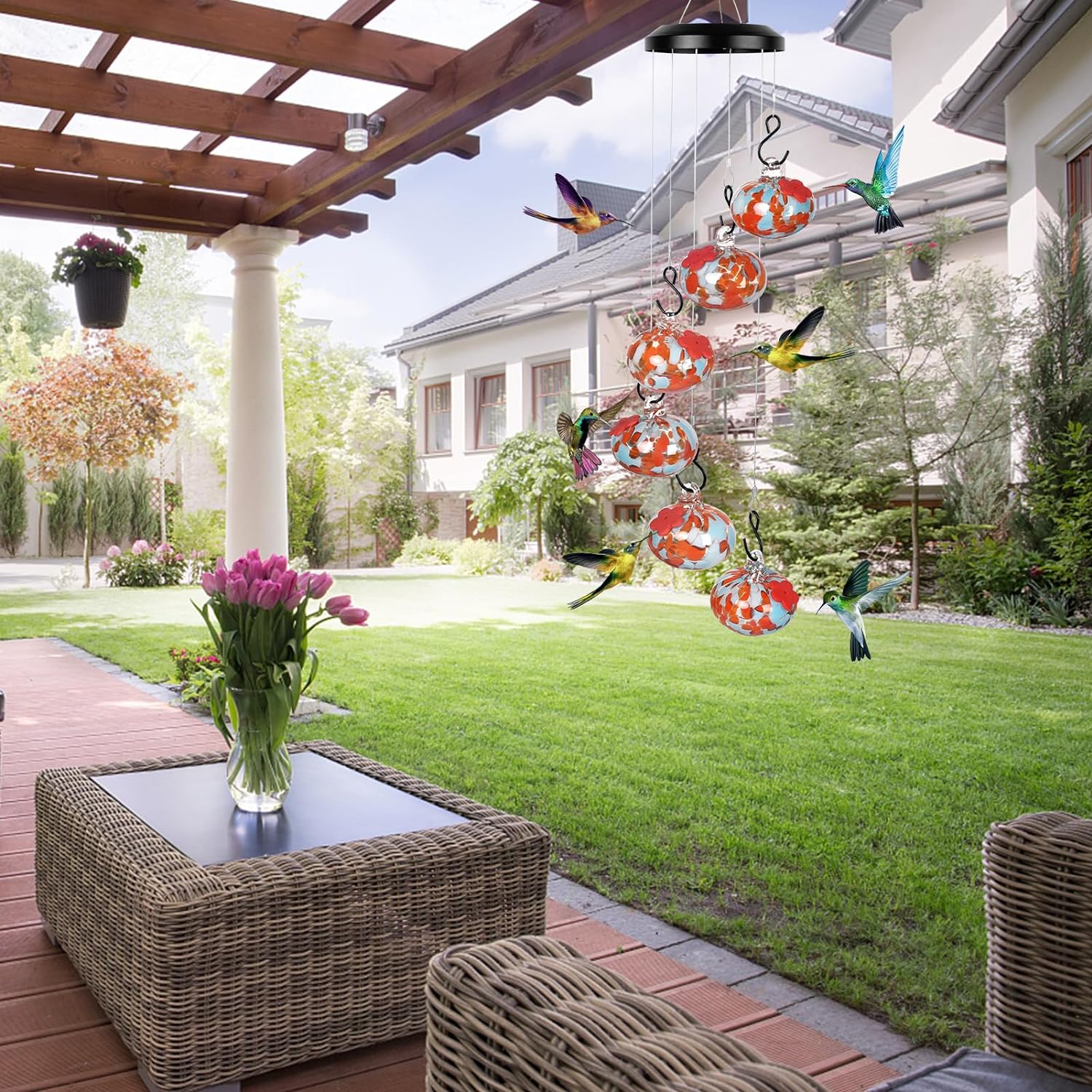 Never Leaks Wind Chime Hummingbird Feeder insectshome