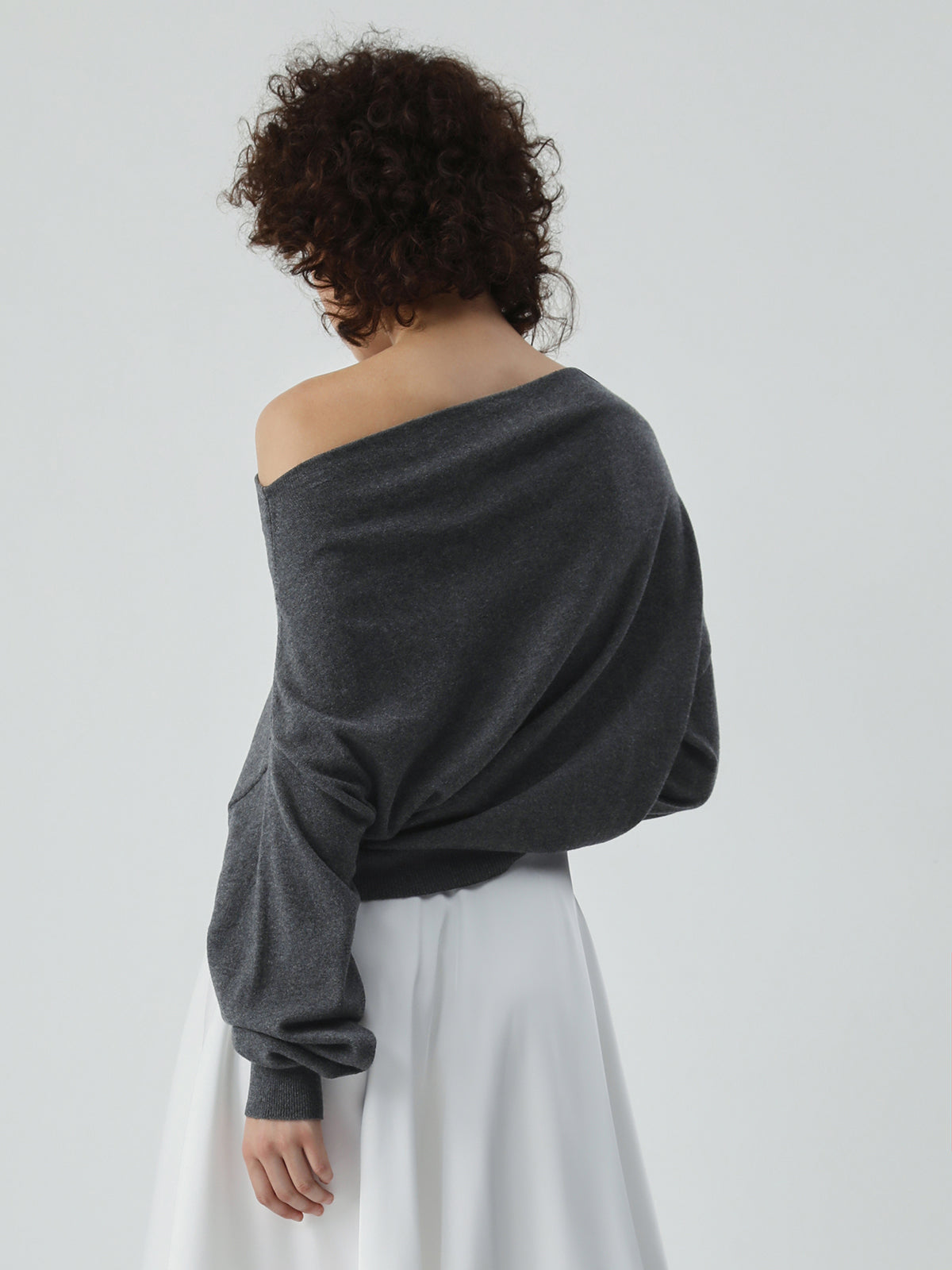 Asymmetrical off store the shoulder sweater