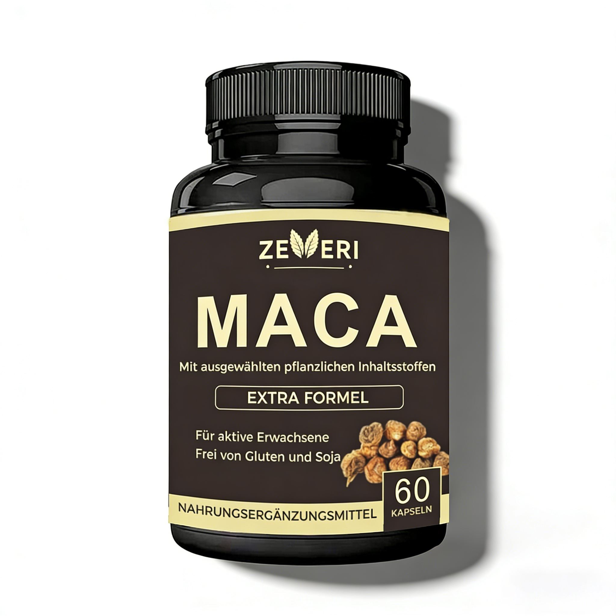 Zeveri Maca-Kapseln: Natürliche Formel für Männergesundheit und Energie mit 7 Inhaltsstoffen