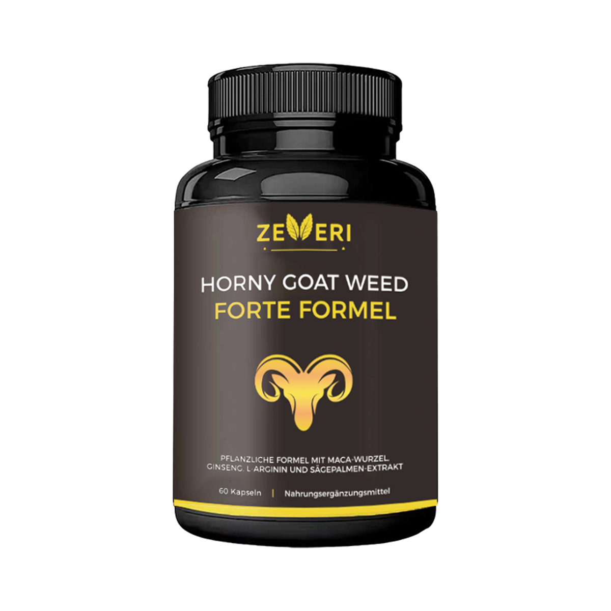 Zeveri Horny Goat Weed 1590 mg extra starke Mischung, 60 Kapseln, mit Maca, Arginin, Ginseng, Tribulus, Tongkat, Libido, Ausdauer, Energieunterstützung, gentechnikfreie Formel