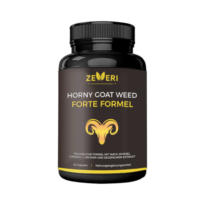 Zeveri Horny Goat Weed 1590 mg extra starke Mischung, 60 Kapseln, mit Maca, Arginin, Ginseng, Tribulus, Tongkat, Libido, Ausdauer, Energieunterstützung, gentechnikfreie Formel