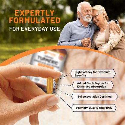 Zeveri Kurkuma Curcumin 1440 mg mit schwarzem Pfeffer und Ingwer I 120 Vegane Kurkuma-Kapseln Hochfest