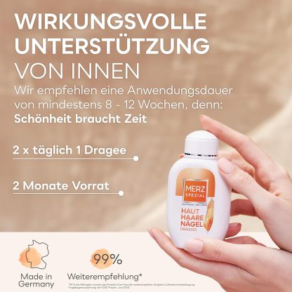 Zeveri Haut Haare Nägel Dragees – Nahrungsergänzungsmittel mit 13 Mikro-Nährstoffen für strahlende Haut, glänzendes Haar und feste Fingernägel – 1 x 120 Dragees