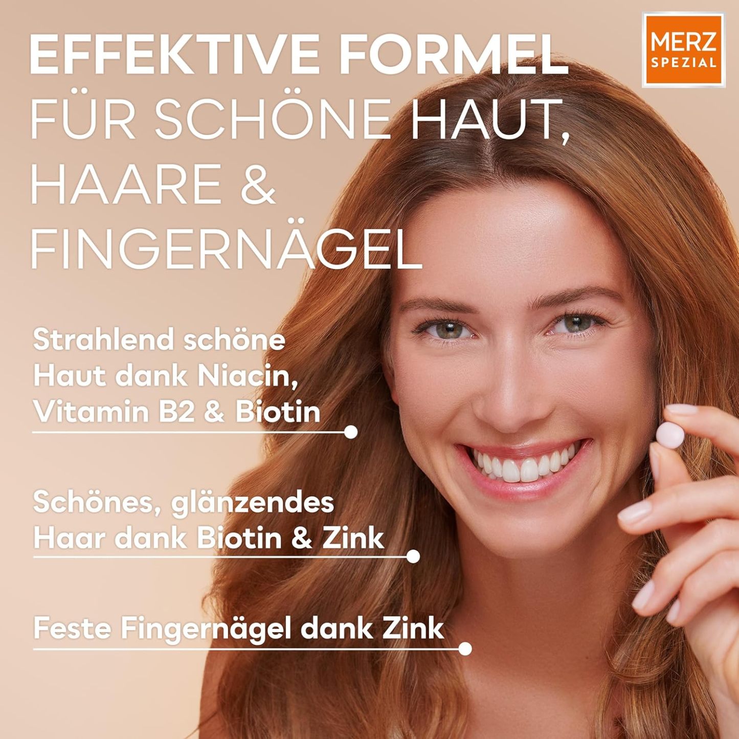 Zeveri Haut Haare Nägel Dragees – Nahrungsergänzungsmittel mit 13 Mikro-Nährstoffen für strahlende Haut, glänzendes Haar und feste Fingernägel – 1 x 120 Dragees