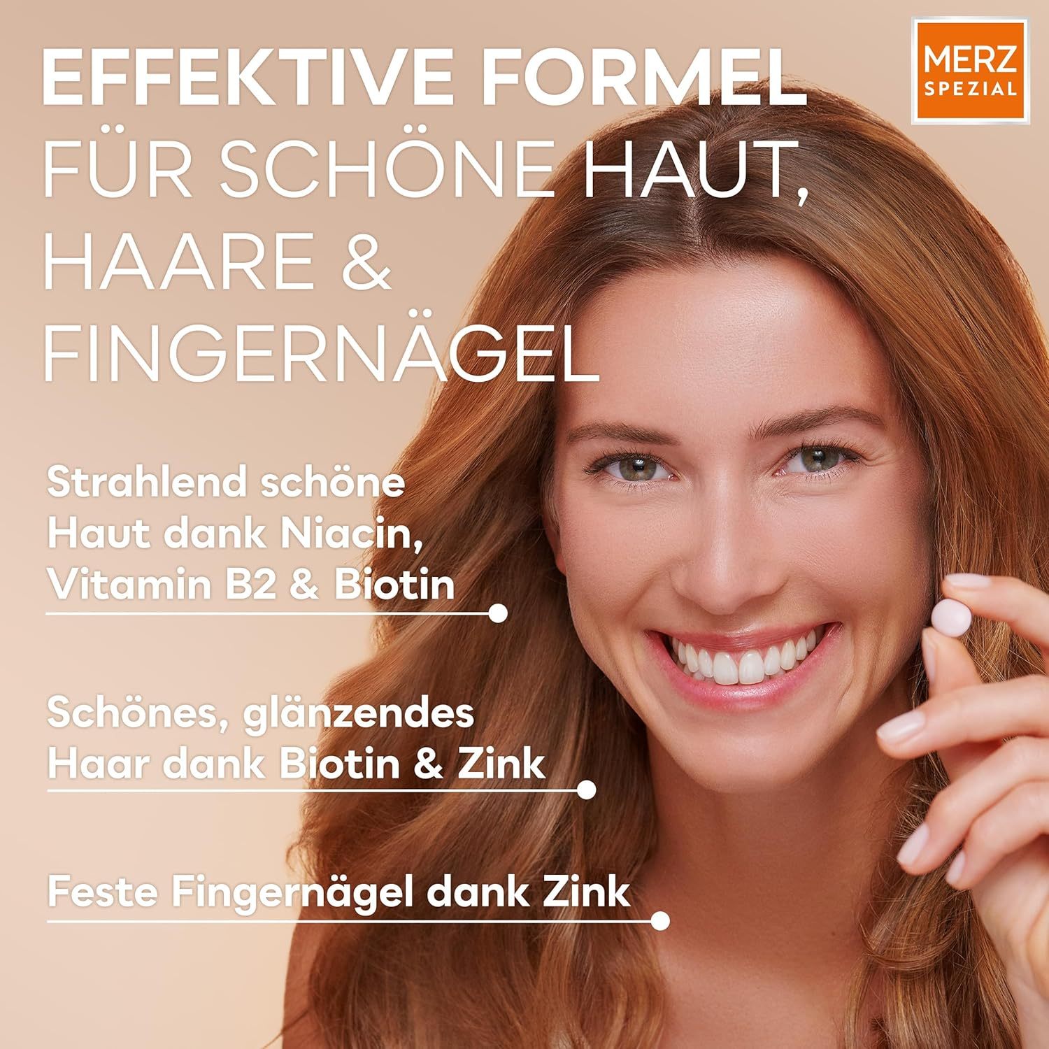 Zeveri Haut Haare Nägel Dragees – Nahrungsergänzungsmittel mit 13 Mikro-Nährstoffen für strahlende Haut, glänzendes Haar und feste Fingernägel – 1 x 120 Dragees