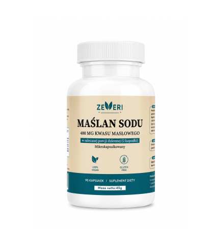 ZEVERI Maślan SODU 1200mg Na Jelita Trawienie | Kwas Masłowy - 90 Kapsułek sztuk