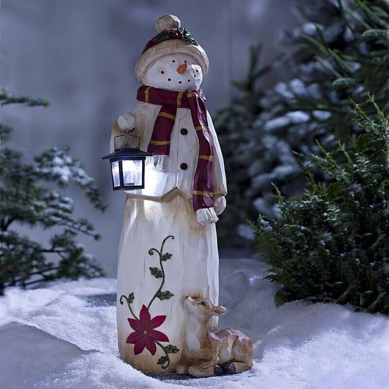 🔥Christmas Promotion 49% OFF- 🎄Woodland Snowman with Solar Lantern
