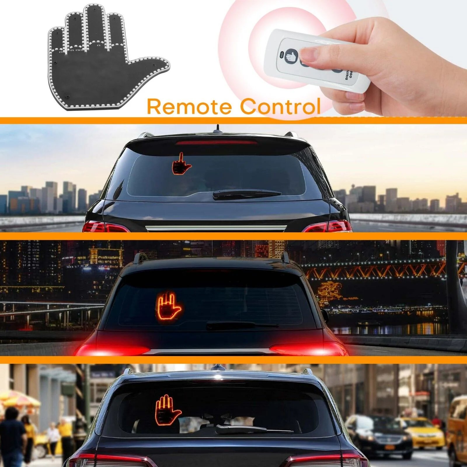 Middle Finger Gesture Light with Remote